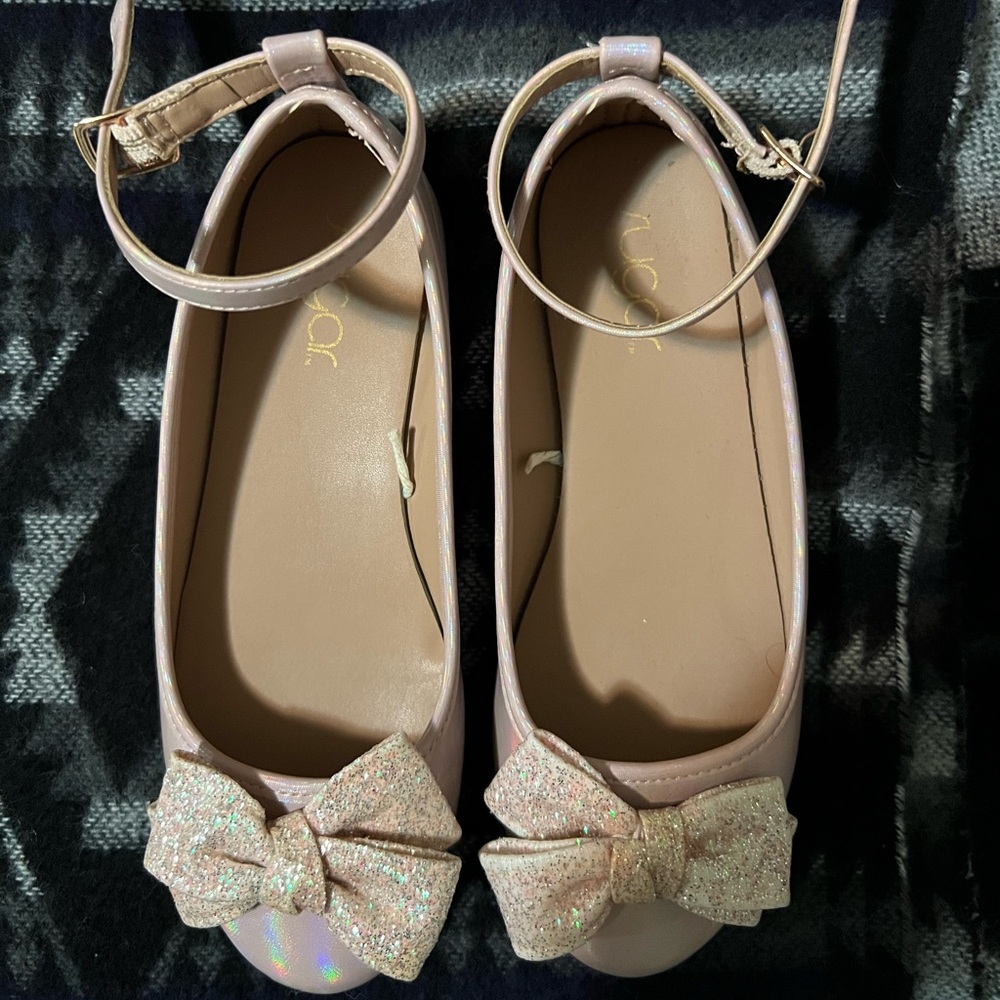 Sugar Glittery Pink Bow Dress Shoes